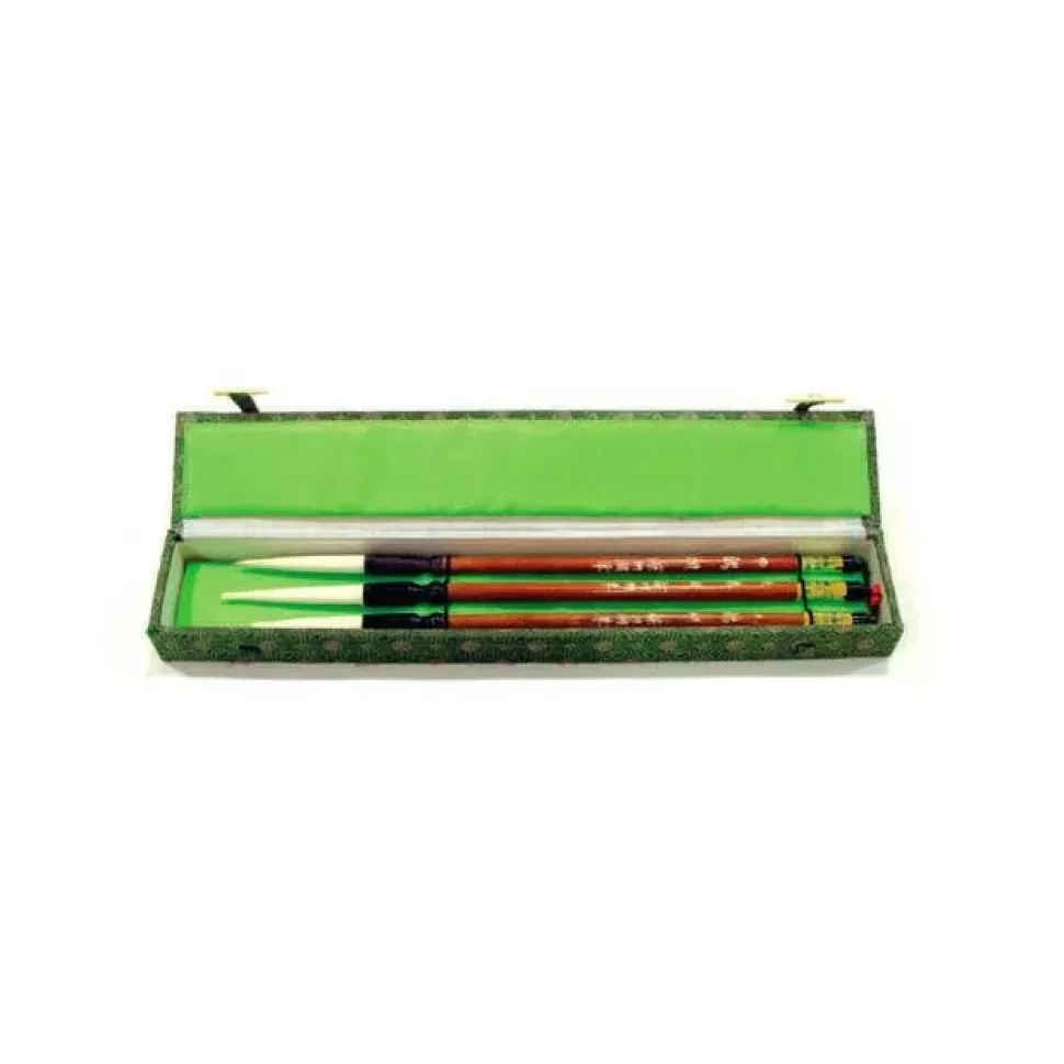 Set de 3 pinceles orientales Pelo de cabra blanca