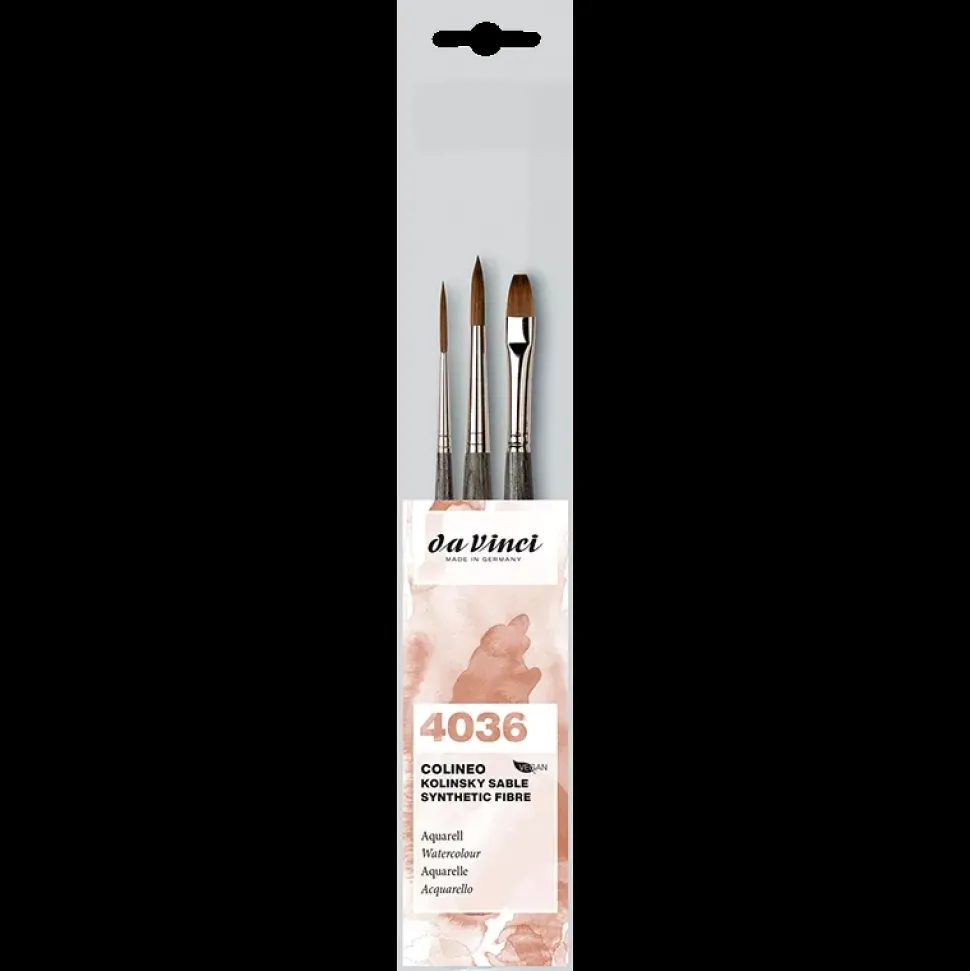 Set de 3 pinceles para acuarela Colineo da Vinci