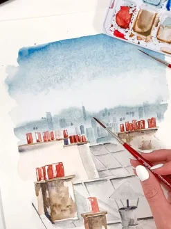 Set de 4 pinceles para acuarela Urban Watercolor May & Berry x da Vinci