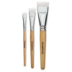Set de 3 Pinceles Planos Pelo Nylon Décopatch
