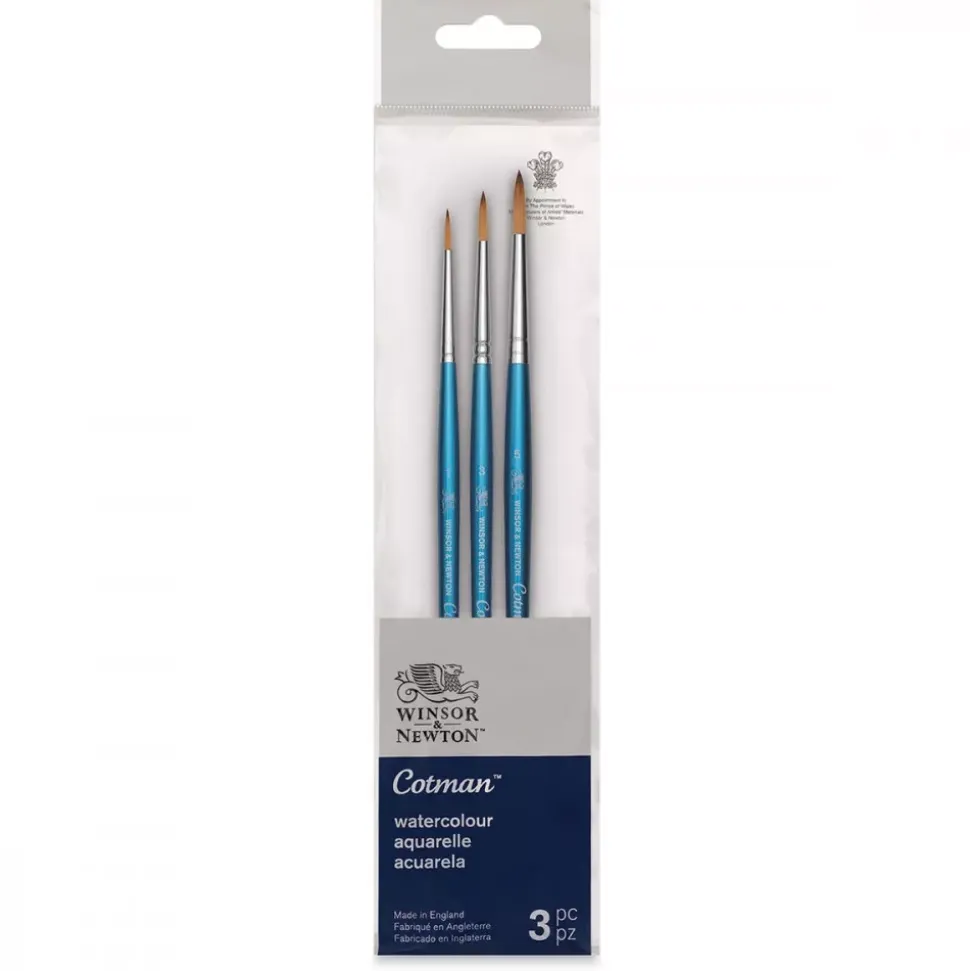 Set de 3 pinceles redondos acuarelas Cotman Winsor & Newton