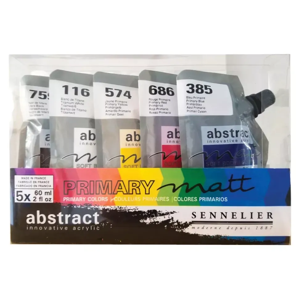 Set de 5 pinturas acrílicas Primary Abstract Sennelier 60ml