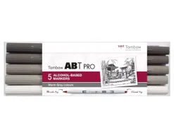 Set de 5 rotuladores ABT Pro Colores grises cálidos Tombow