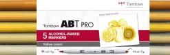 Set de 5 rotuladores ABT Pro Gama Amarillos Tombow