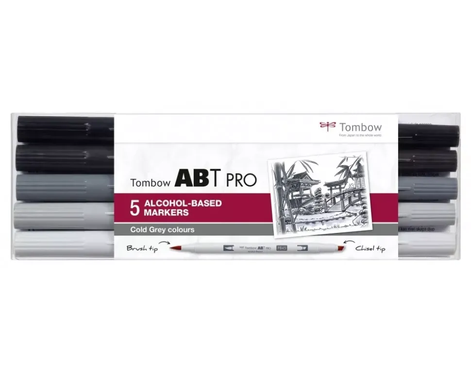Set de 5 rotuladores ABT Pro Colores grises fríos Tombow
