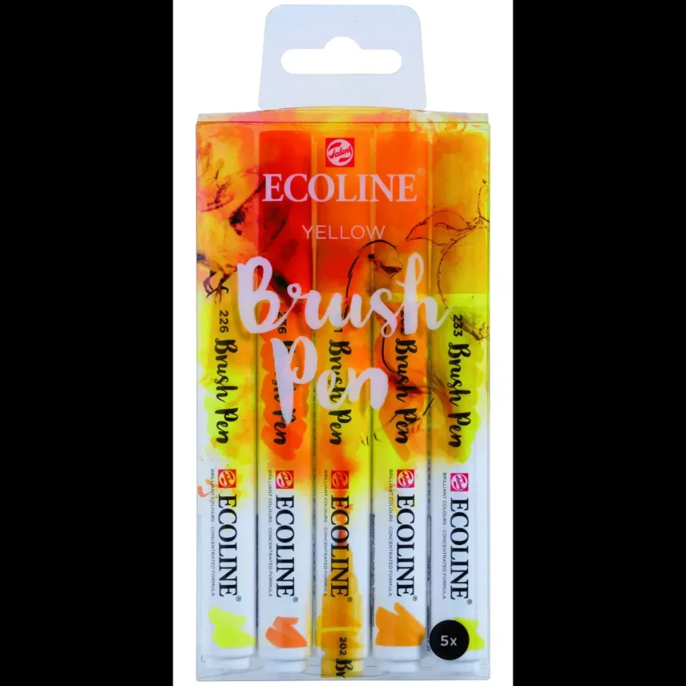 Set de 5 rotuladores Amarillos Brush Pen Ecoline