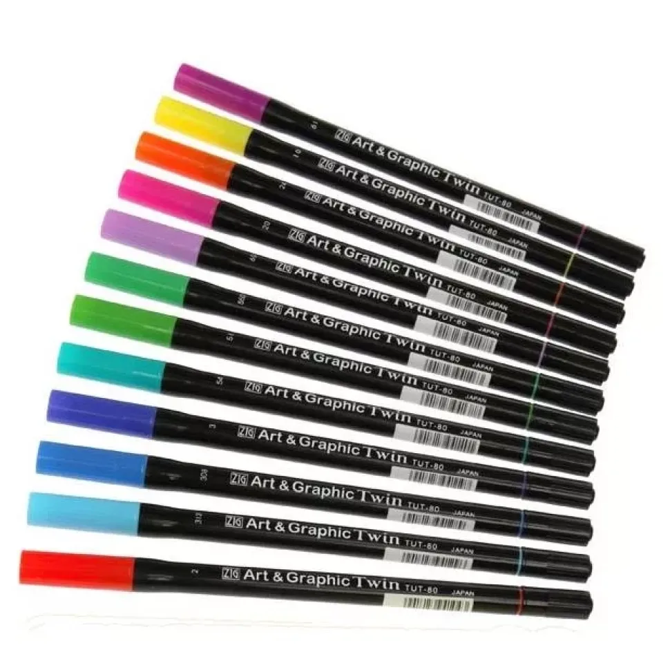 Set de 12 rotuladores Art and Graphic Twin Bright Zig