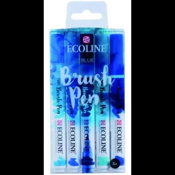 Set de 5 rotuladores Azules Brush Pen Ecoline