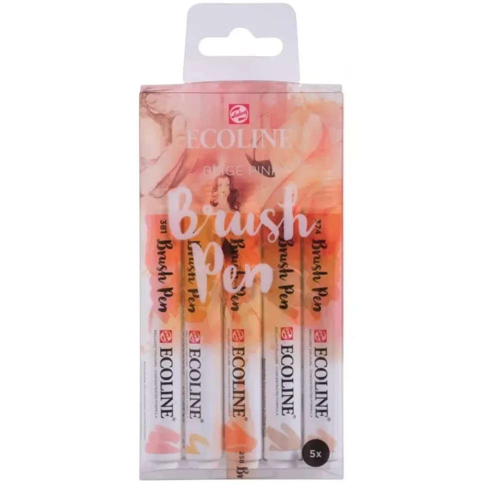 Set de 5 rotuladores Beige Rosa Brush Pen Ecoline