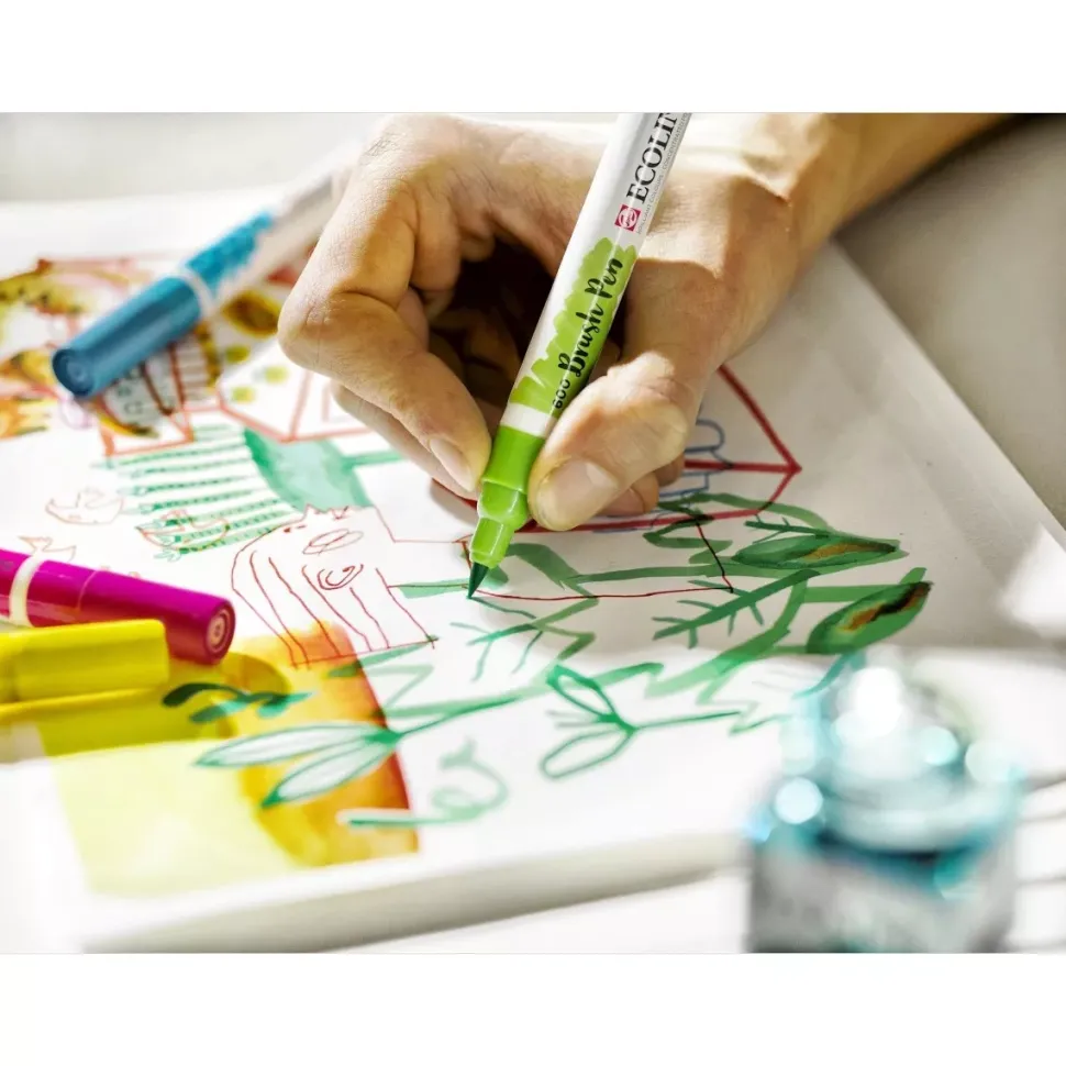 Set de 10 Rotuladores BrushPen Oscuros Ecoline