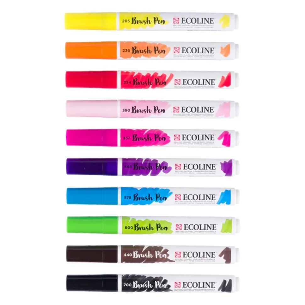 Set de 10 Rotuladores BrushPen Brillantes Ecoline