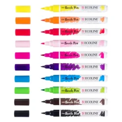 Set de 10 Rotuladores BrushPen Brillantes Ecoline