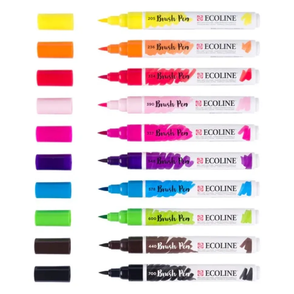 Set de 10 Rotuladores BrushPen Brillantes Ecoline