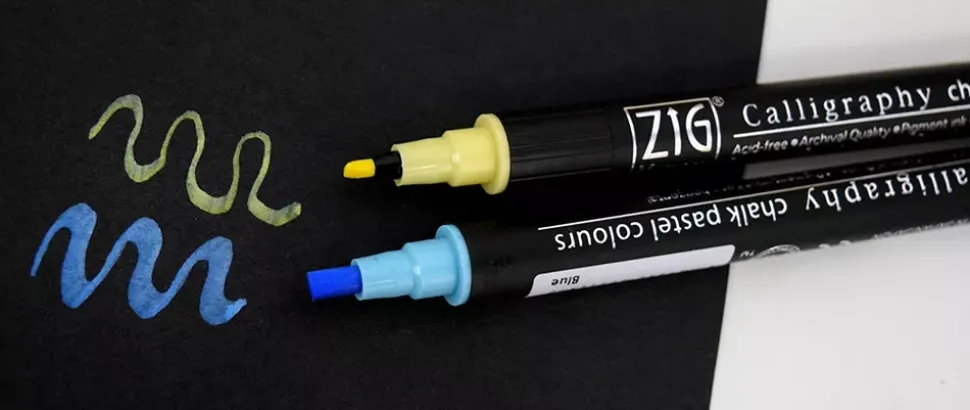 Set de 6 rotuladores Chalk Pastel Calligraphy Zig
