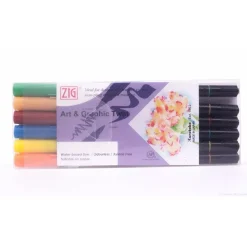 Set de 6 rotuladores Colores vivos Art and Graphic Twin Zig