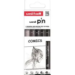 Set de 5 rotuladores Comics Pin Uni-Ball