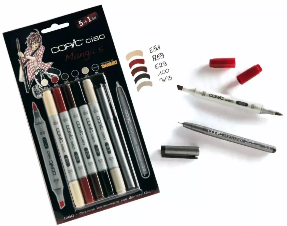 Set de 5 rotuladores Copic Ciao Manga