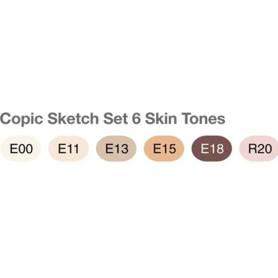 Set de 6 Rotuladores Copic Sketch Tonos piel Copic