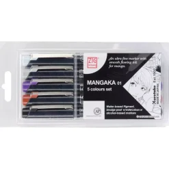 Set de 5 rotuladores de colores Mangaka 01 Zig