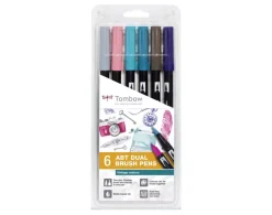 Set de 6 rotuladores Dual Brush Colores Vintage Tombow