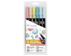 Set de 6 rotuladores Dual Brush Colores Caramelo Tombow