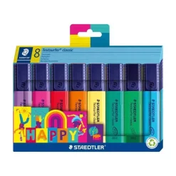 Set de 8 Rotuladores Fluorescentes Happy Textsurfer Classic Staedtler
