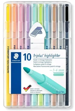 Set de 10 rotuladores fluorescentes Pastel and Vintage Triplus Staedtler