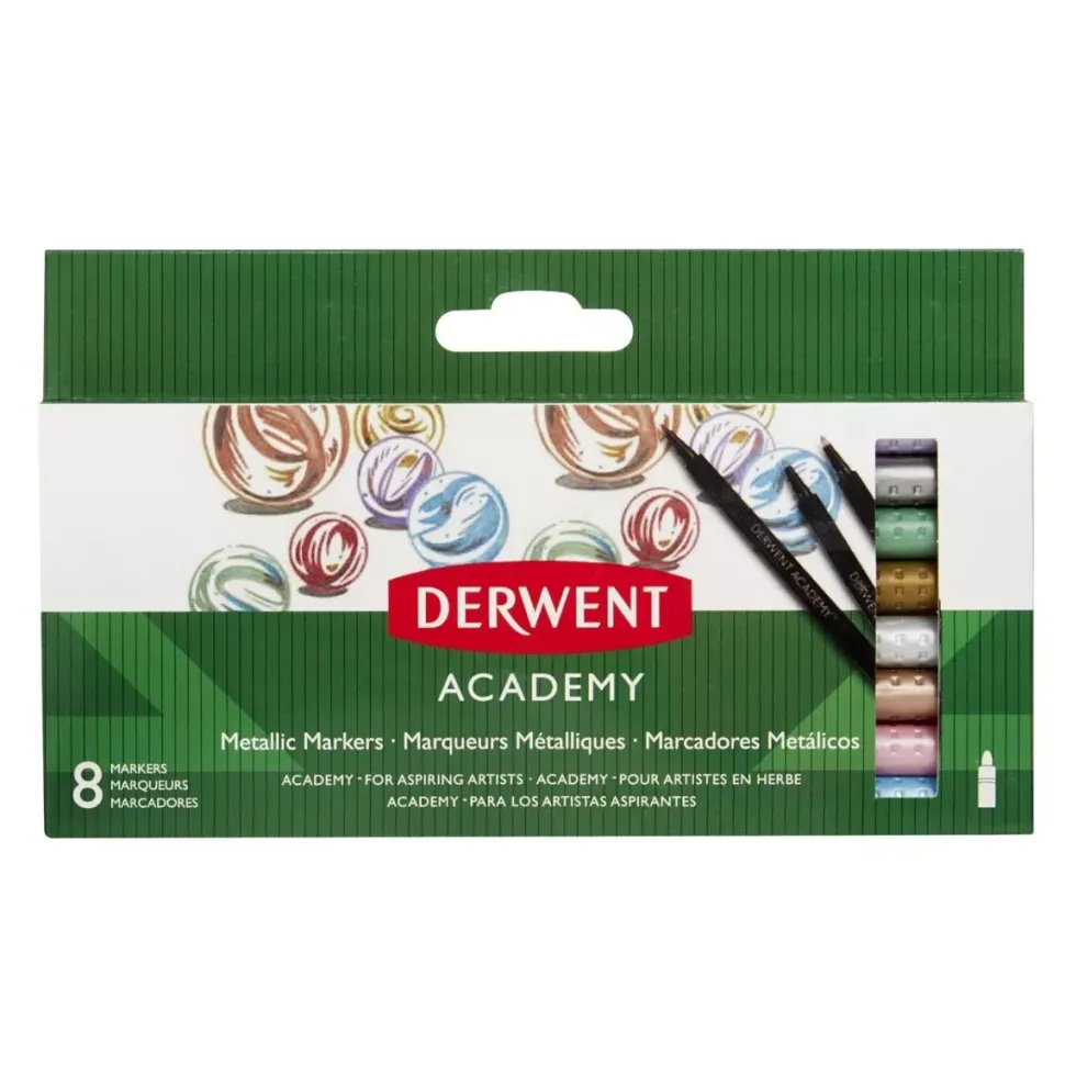 Set de 8 rotuladores metálicos Derwent Academy