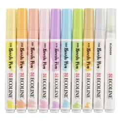Set de 10 rotuladores Pastel Brush Pen Ecoline