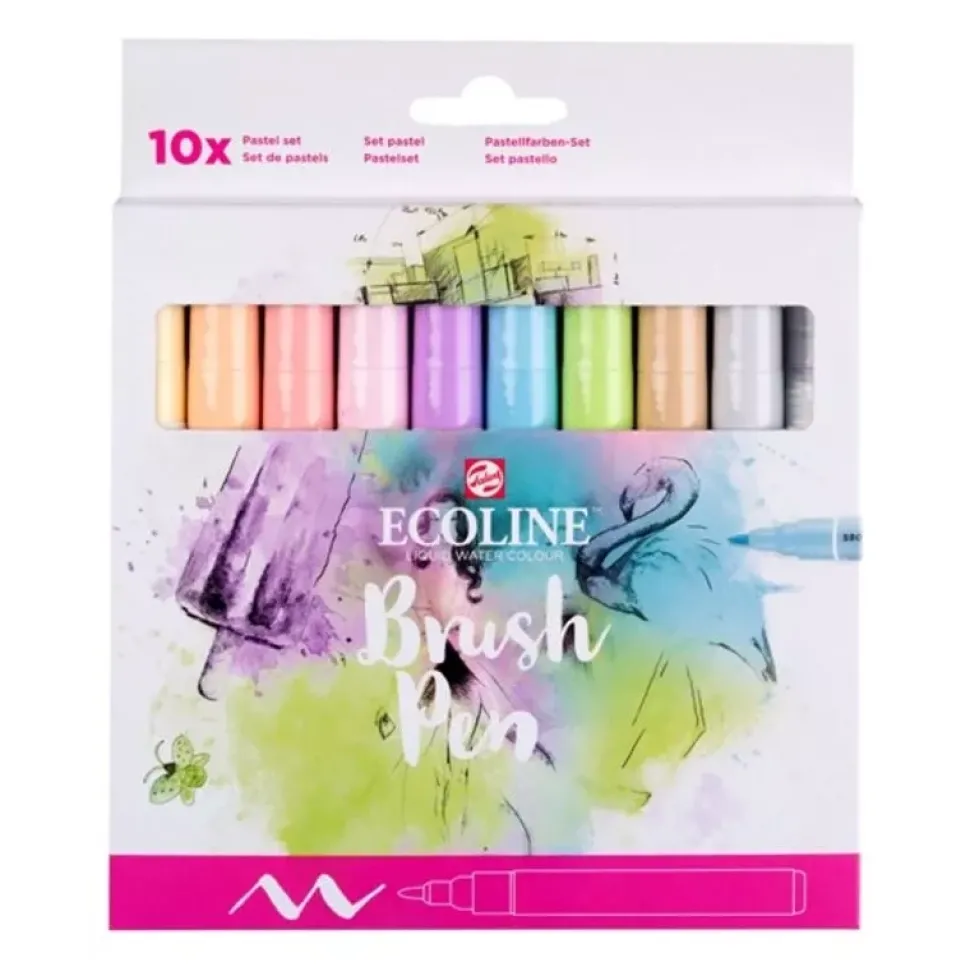 Set de 10 rotuladores Pastel Brush Pen Ecoline