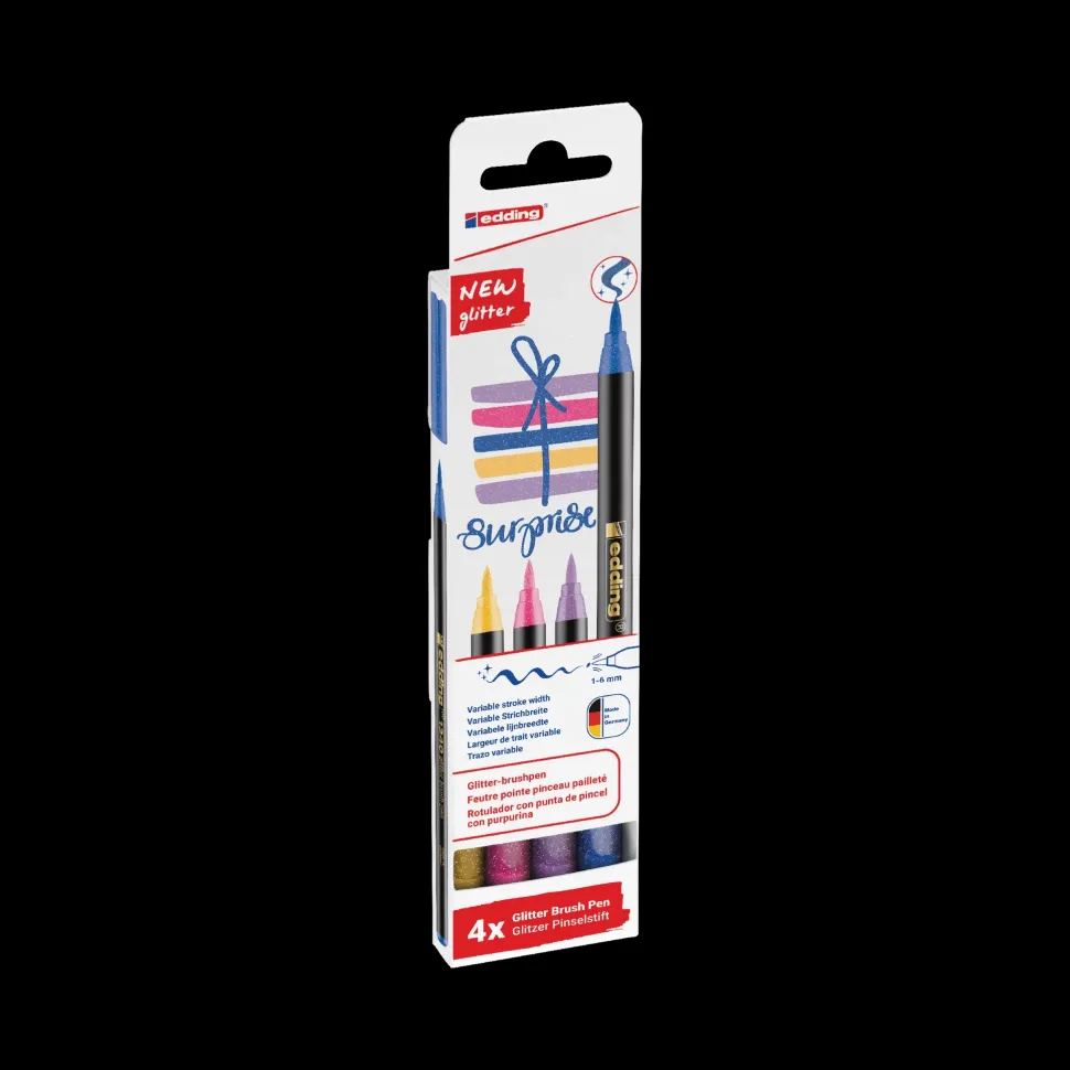 Set de 4 rotuladores pastel 1340 Glitter Edding