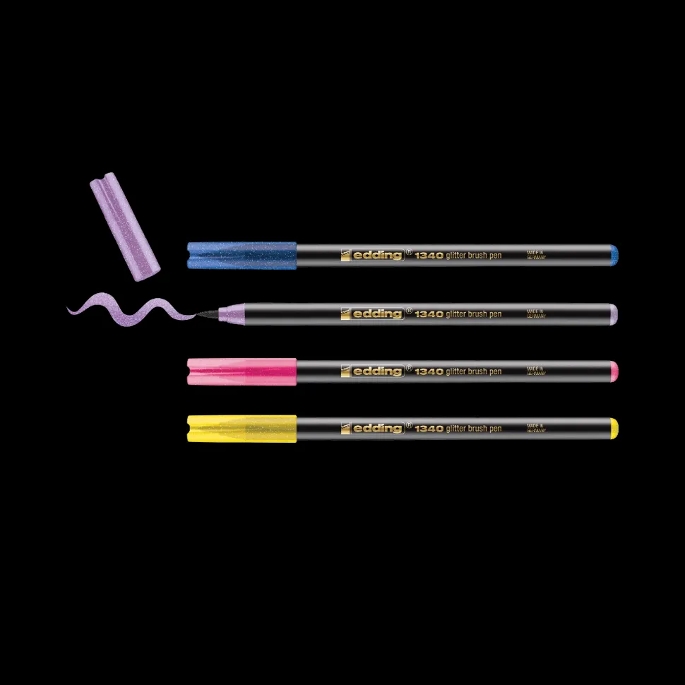Set de 4 rotuladores pastel 1340 Glitter Edding