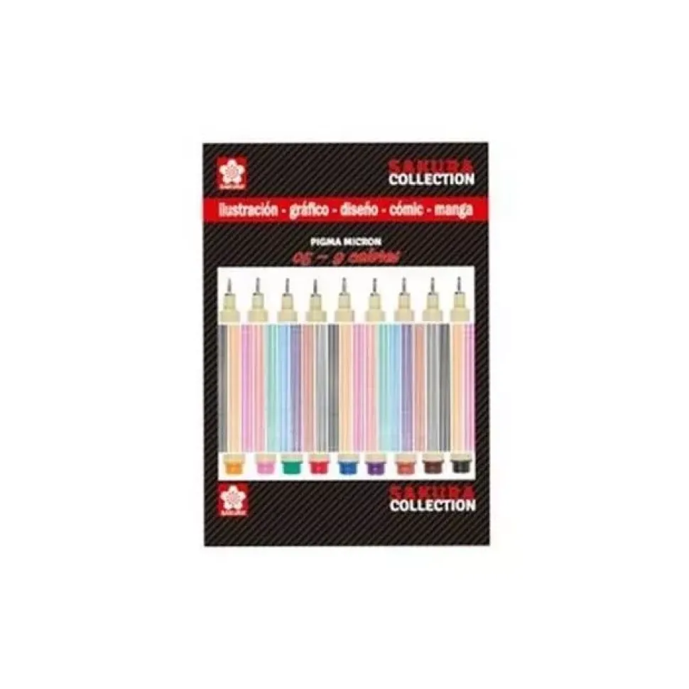 Set de 8+1 rotuladores Pigma Micron punta fina Sakura