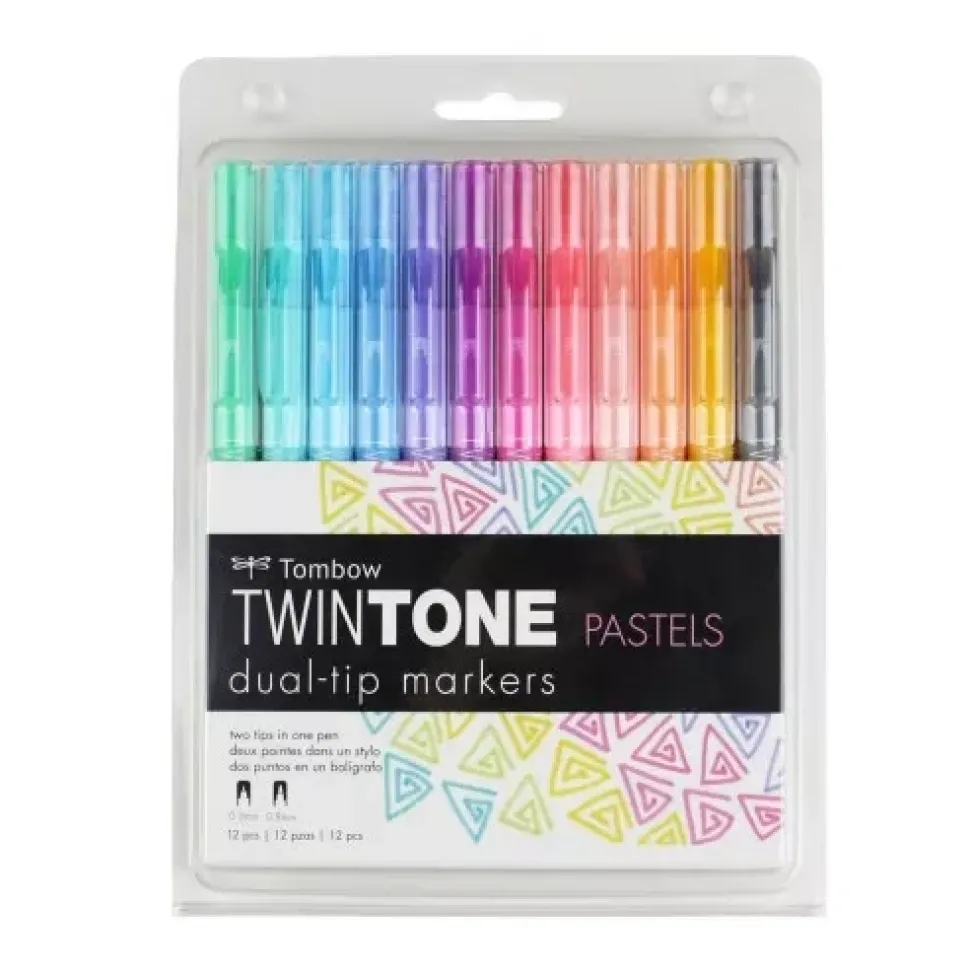 Set de 12 rotuladores Tombow TWINTONE Pastel