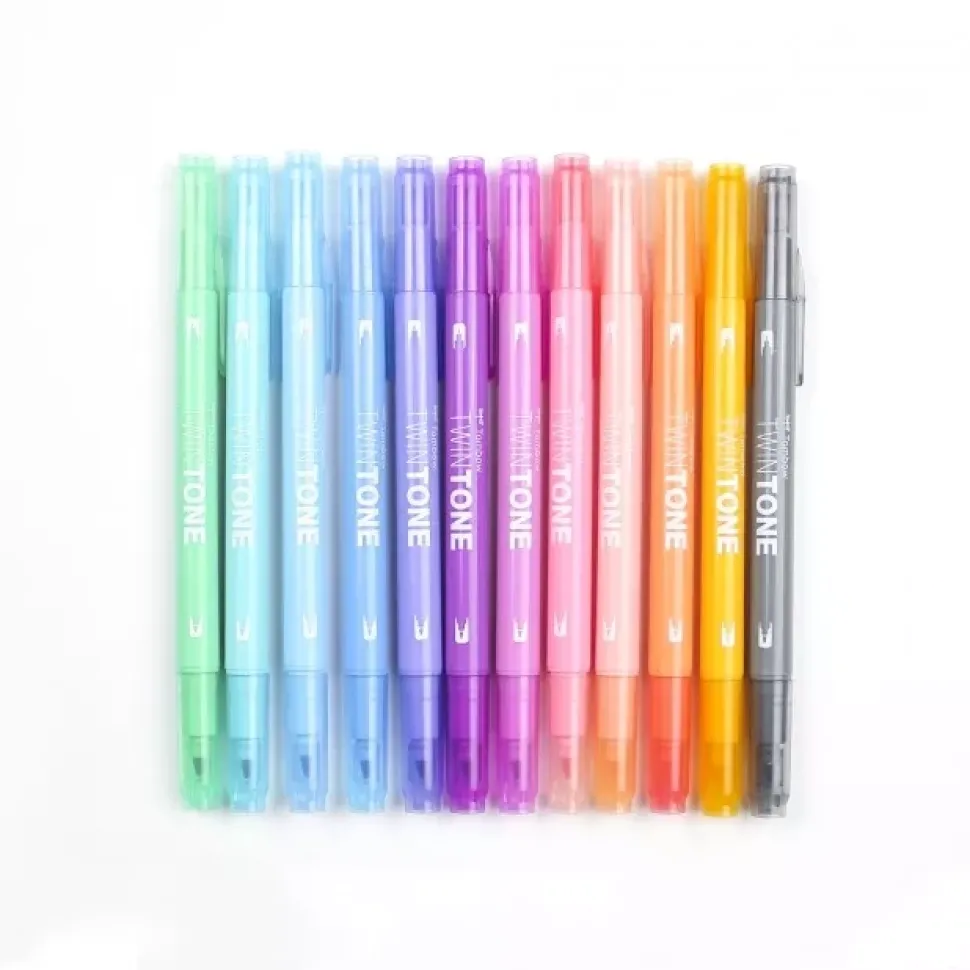 Set de 12 rotuladores Tombow TWINTONE Pastel