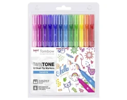 Set de 12 rotuladores Tombow TWINTONE Arco Iris