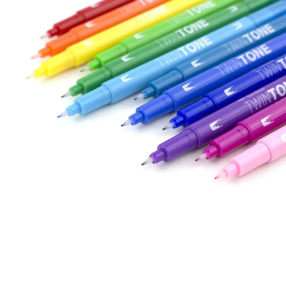Set de 12 rotuladores Tombow TWINTONE Arco Iris