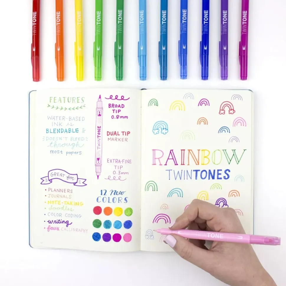 Set de 12 rotuladores Tombow TWINTONE Arco Iris