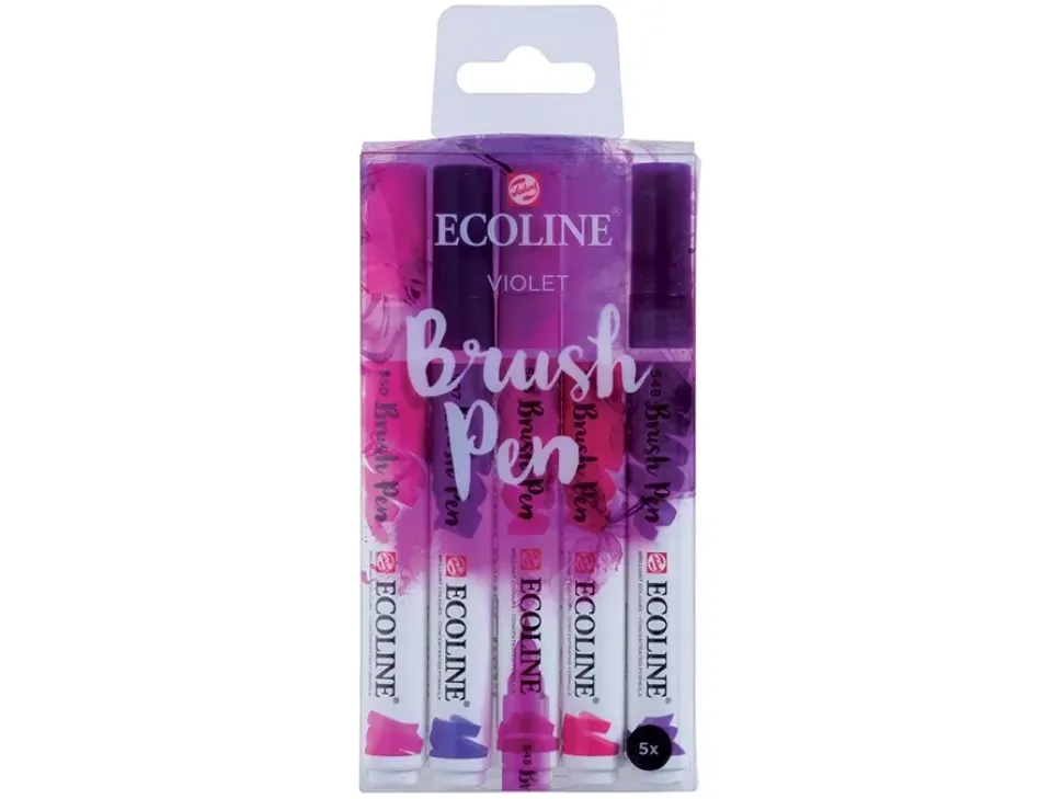 Set de 5 rotuladores Violetas Brush Pen Ecoline
