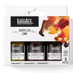 Set de 3 tintas acrilicas transparentes Liquitex 30ml