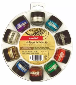 Set de 10 tintas de caligrafía y paleta Speedball 12ml