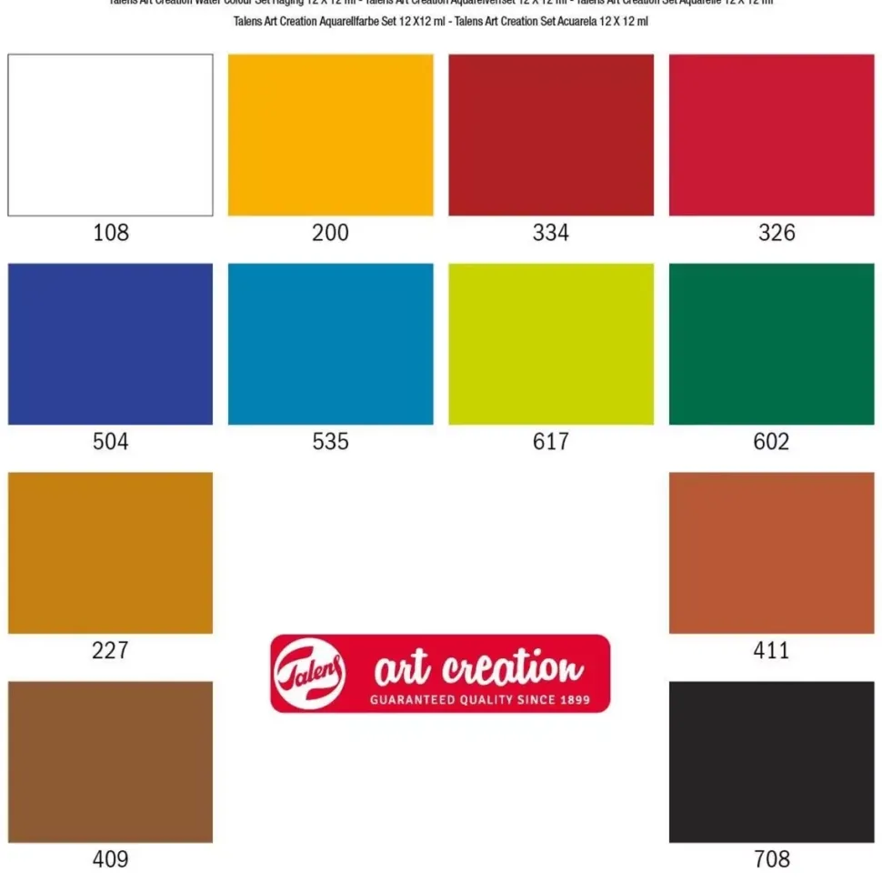 Set de 12 Tubos de Acuarela ArtCreation 12ml