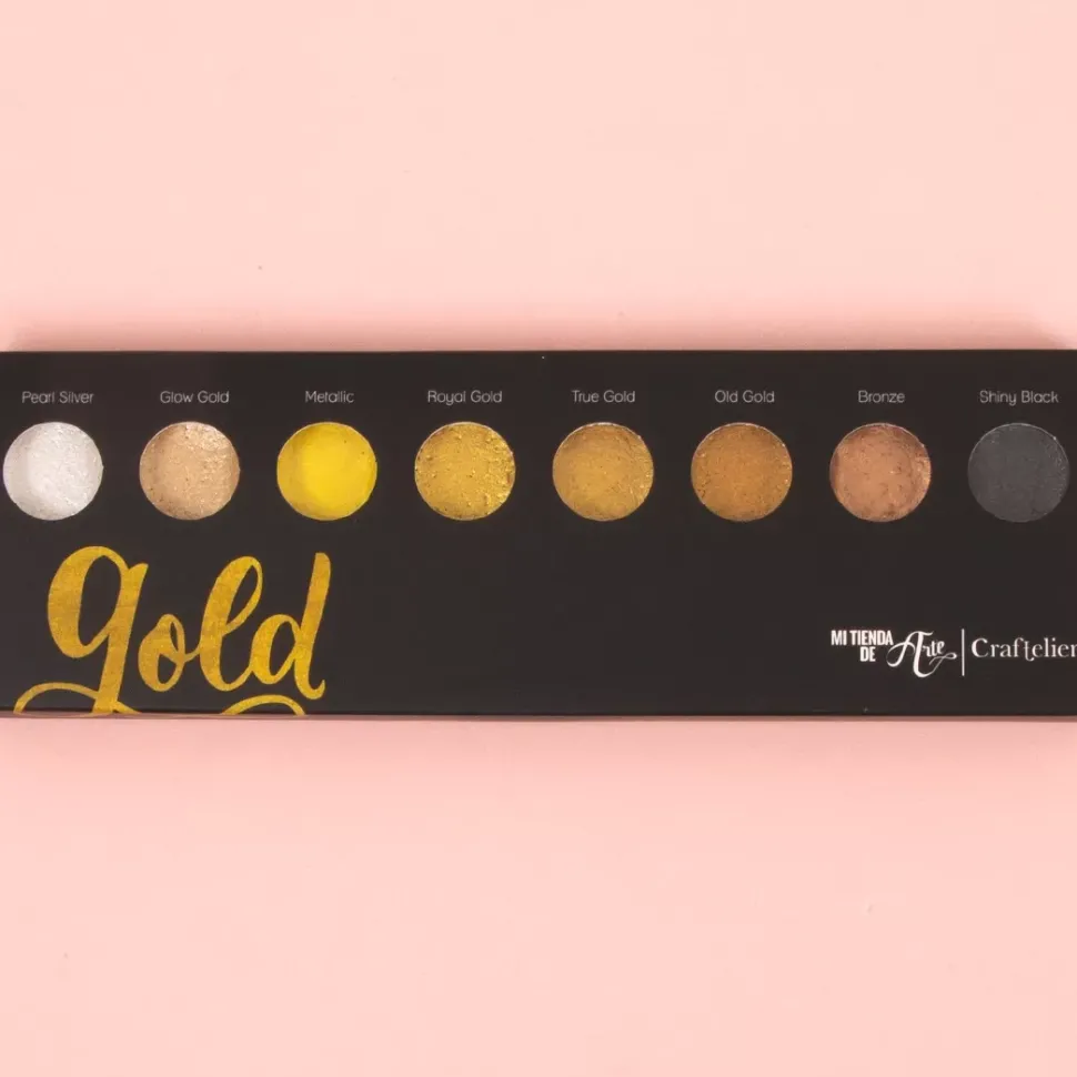 Set de Acuarelas Metálicas Gold Craftelier