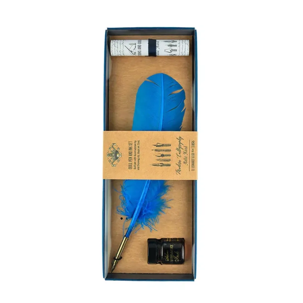 Set de caligrafía con pluma azul Manuscript