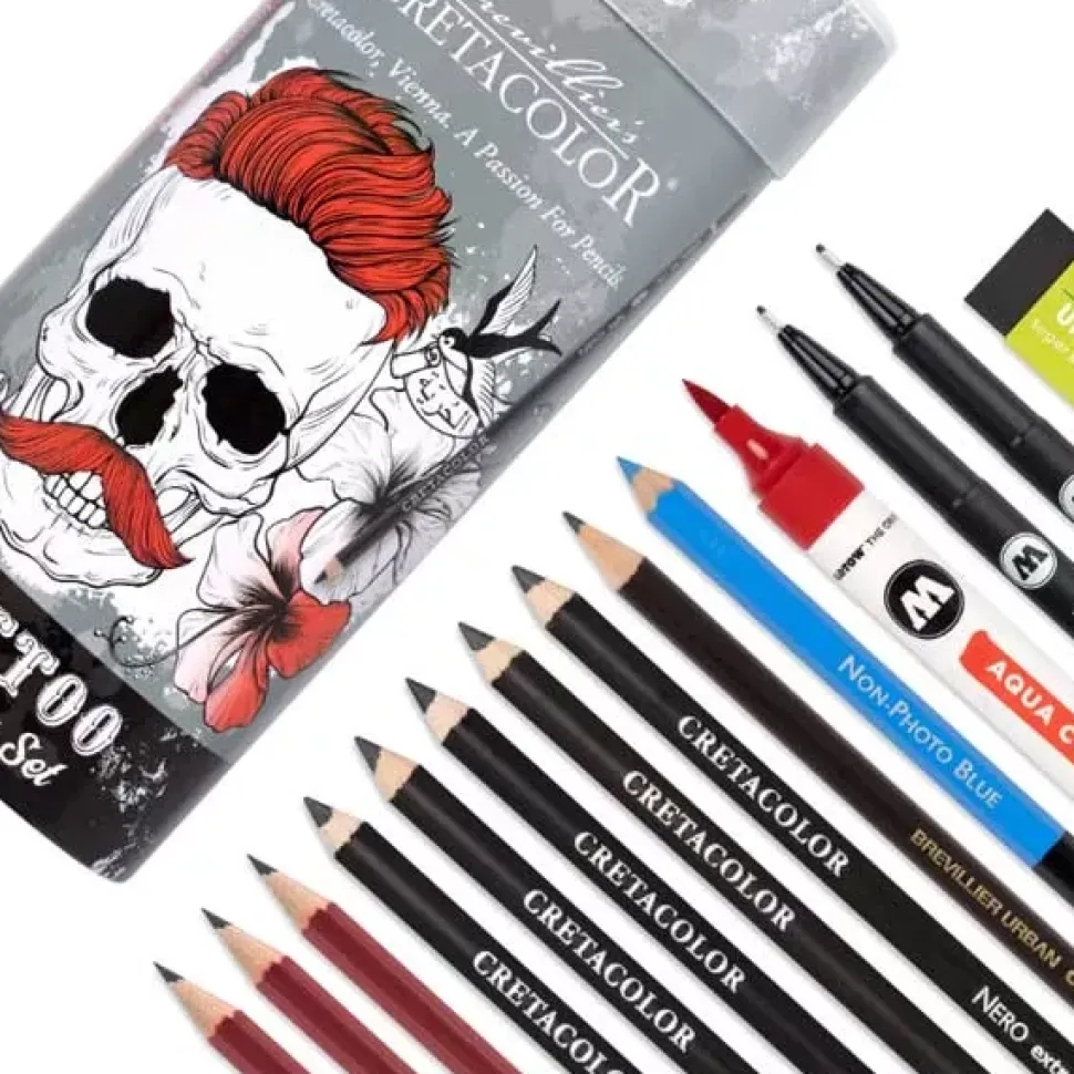 Set de Dibujo Tatto Sketching 24 piezas Cretacolor