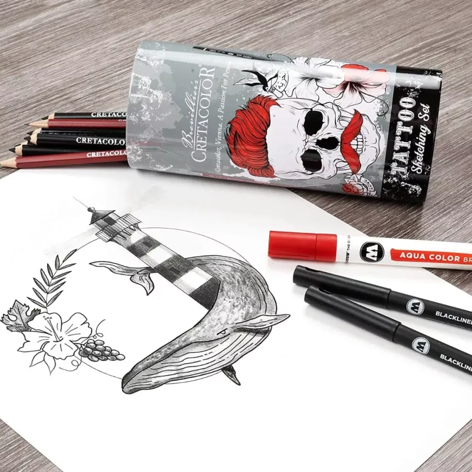 Set de Dibujo Tatto Sketching 24 piezas Cretacolor