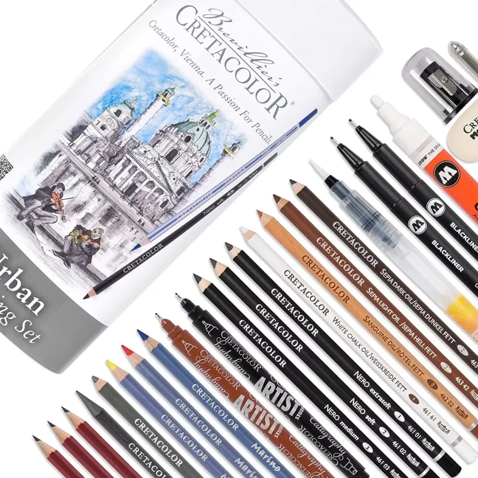 Set de Dibujo Urban Sketching 24 piezas Cretacolor
