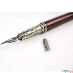 Set de escritura con pluma de madera y portapluma Bortoletti