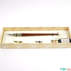 Set de escritura con pluma de madera Bortoletti