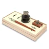 Set de escritura con pluma de madera y tampón Bortoletti